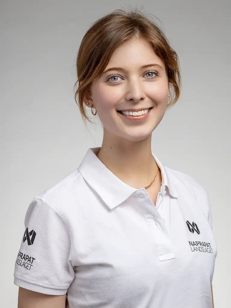 Bilden föreställer naprapaten Jana Jonasson på Naprapatlandslaget i Södertälje