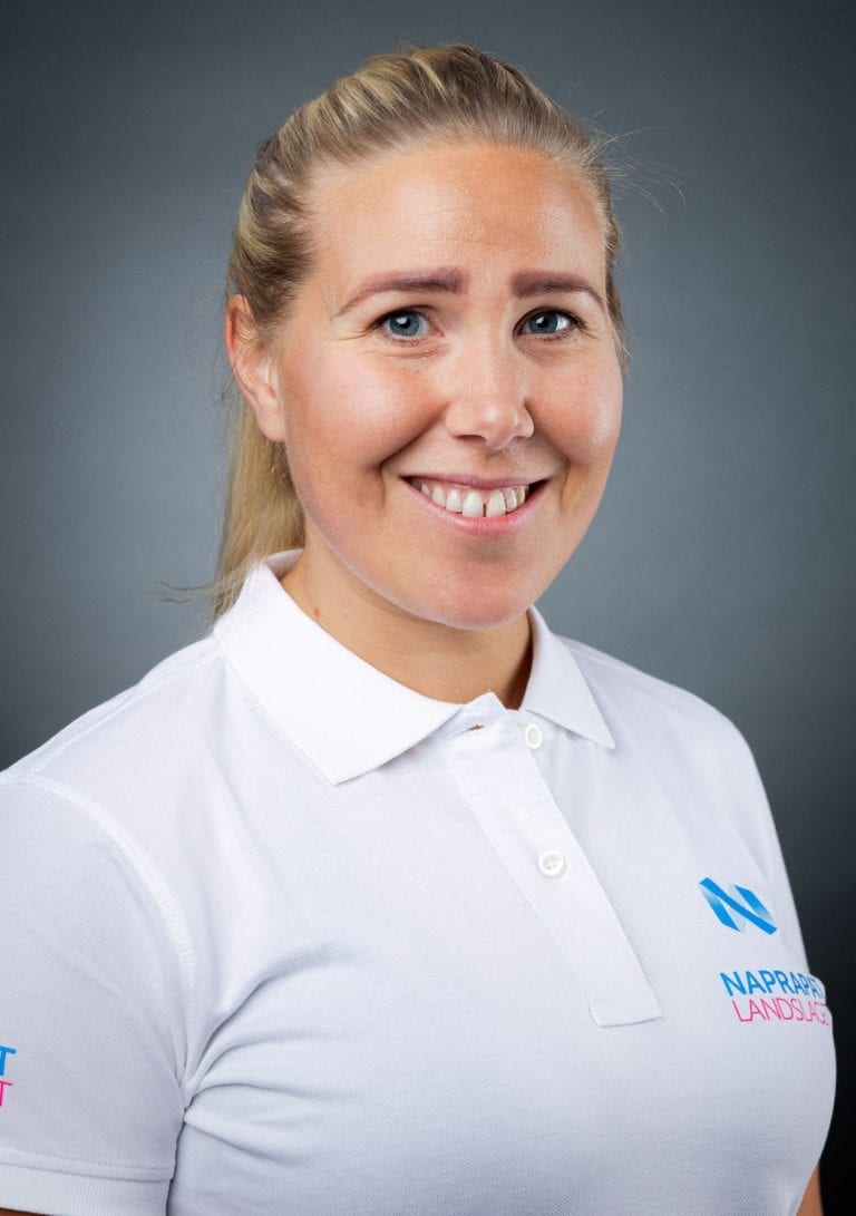 Bilden visar legitimerad naprapat Mikaela Pierre Tengvall på Naprapatlandslaget Stureplan