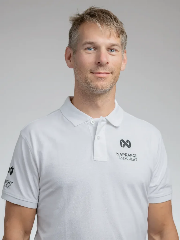 Bilden föreställer Johan Olsson på Naprapatlandslaget i Haninge